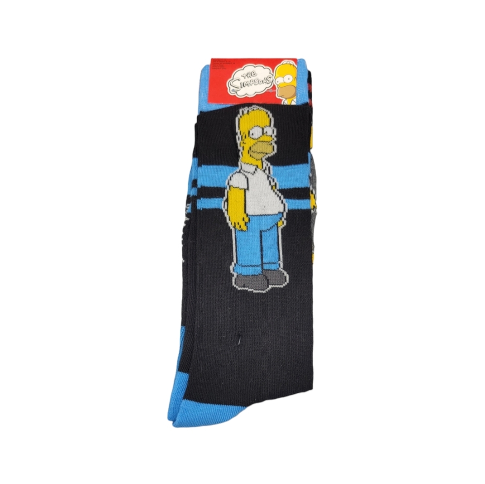 2-pack the simpsons™ young men's crew socks - homer & bart stripes size 6-12